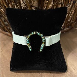New Turquoise and leather Horseshoe Bracelet